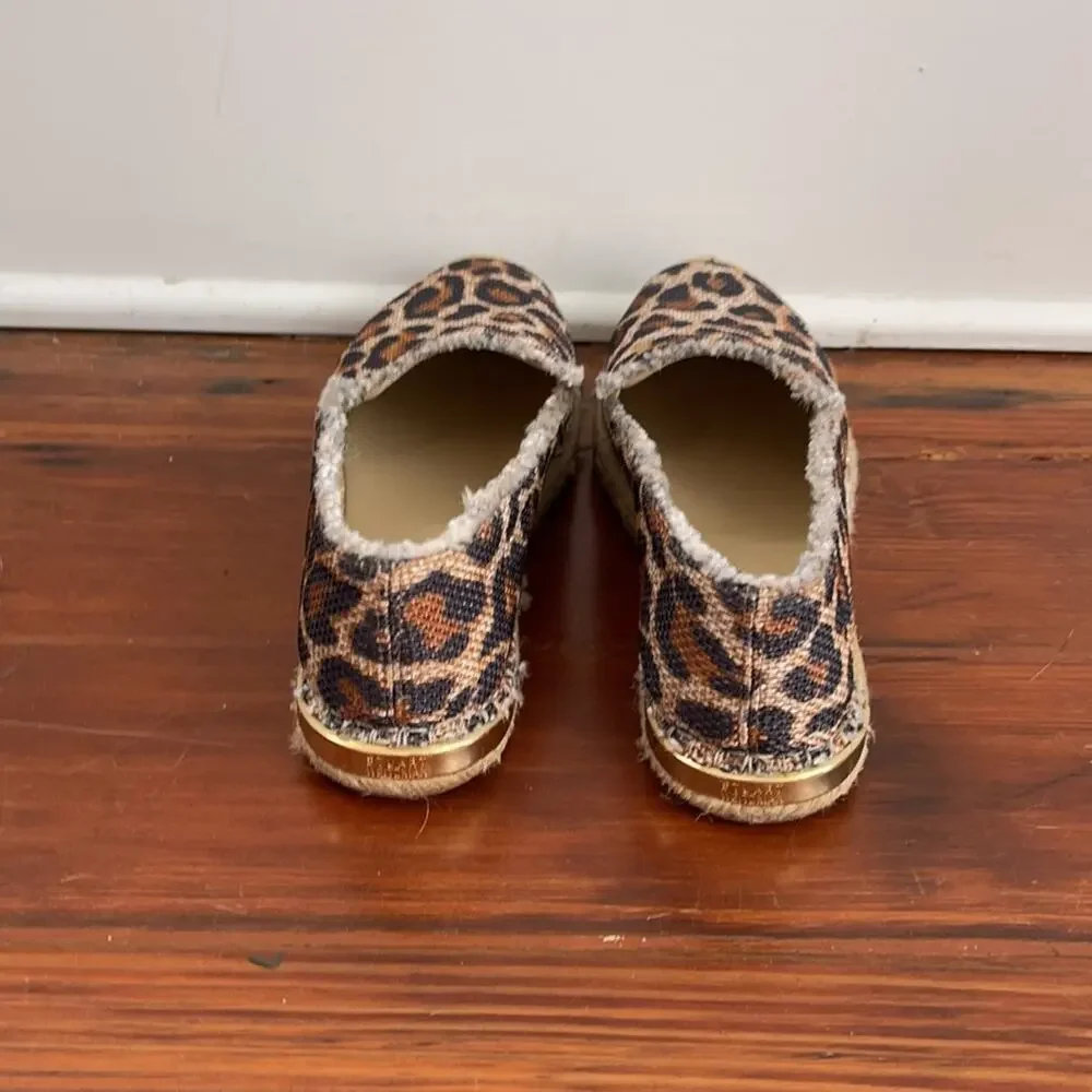 Stuart Weitzman Catalan leopard print espadrilles flat comfort shoes sz 5.5